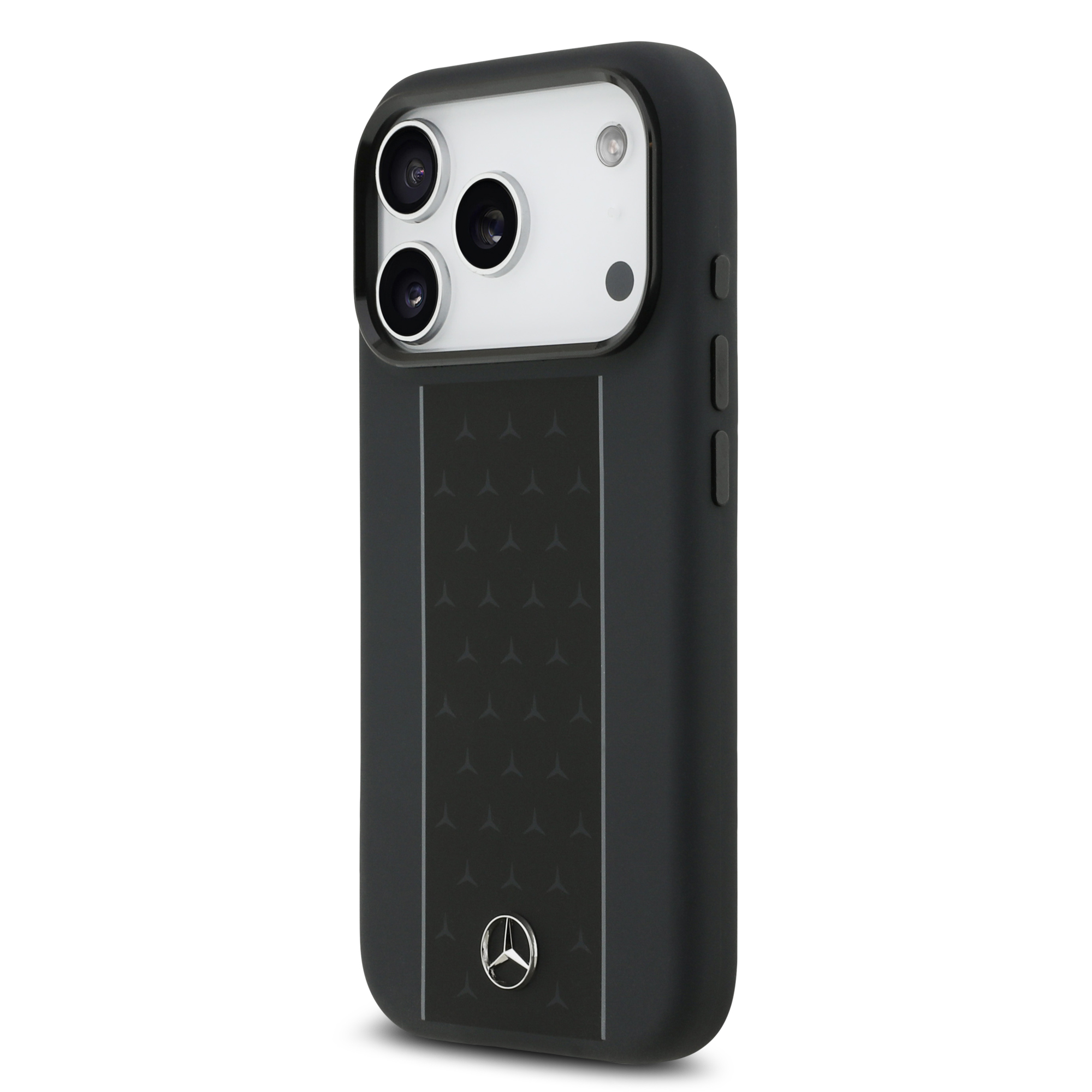 iPhone 17 Pro - MERCEDES BENZ Silicone Case Vertical Stripes Black — estuche (foto 2 de 5)