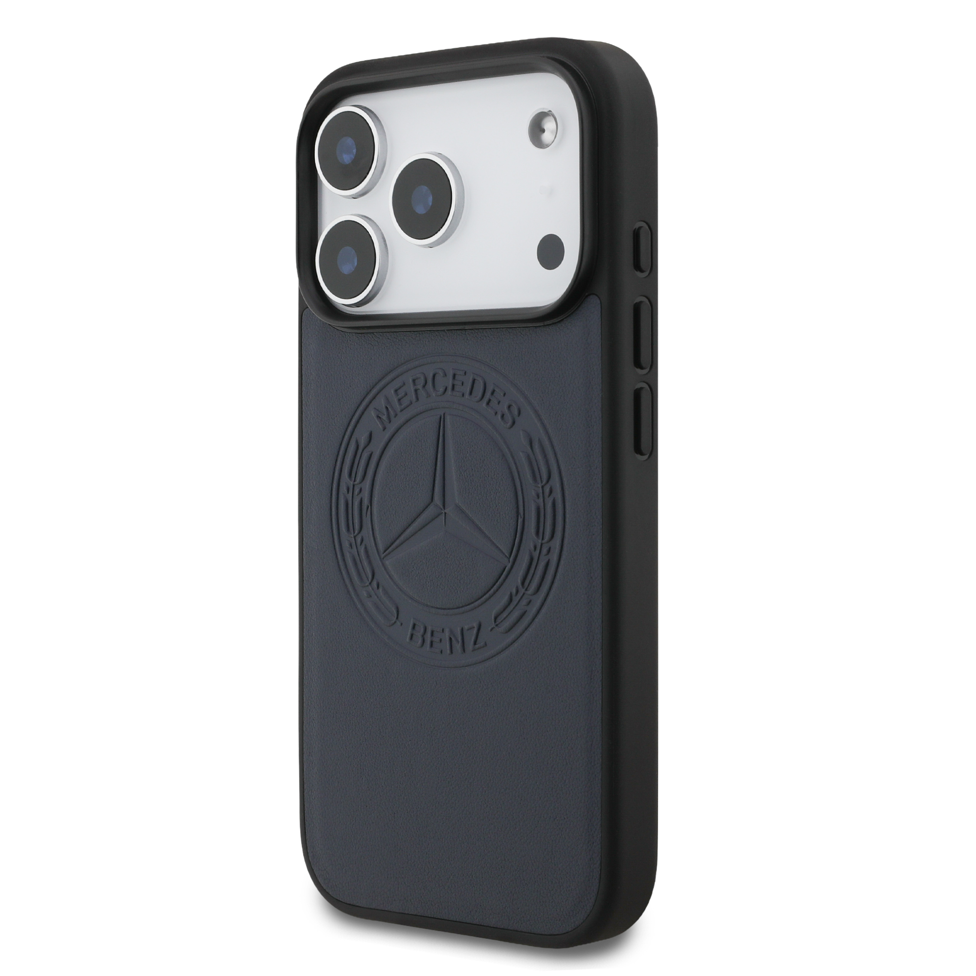 iPhone 17 Pro - MERCEDES BENZ Leather Vintage Logo Blue — estuche (foto 3 de 8)