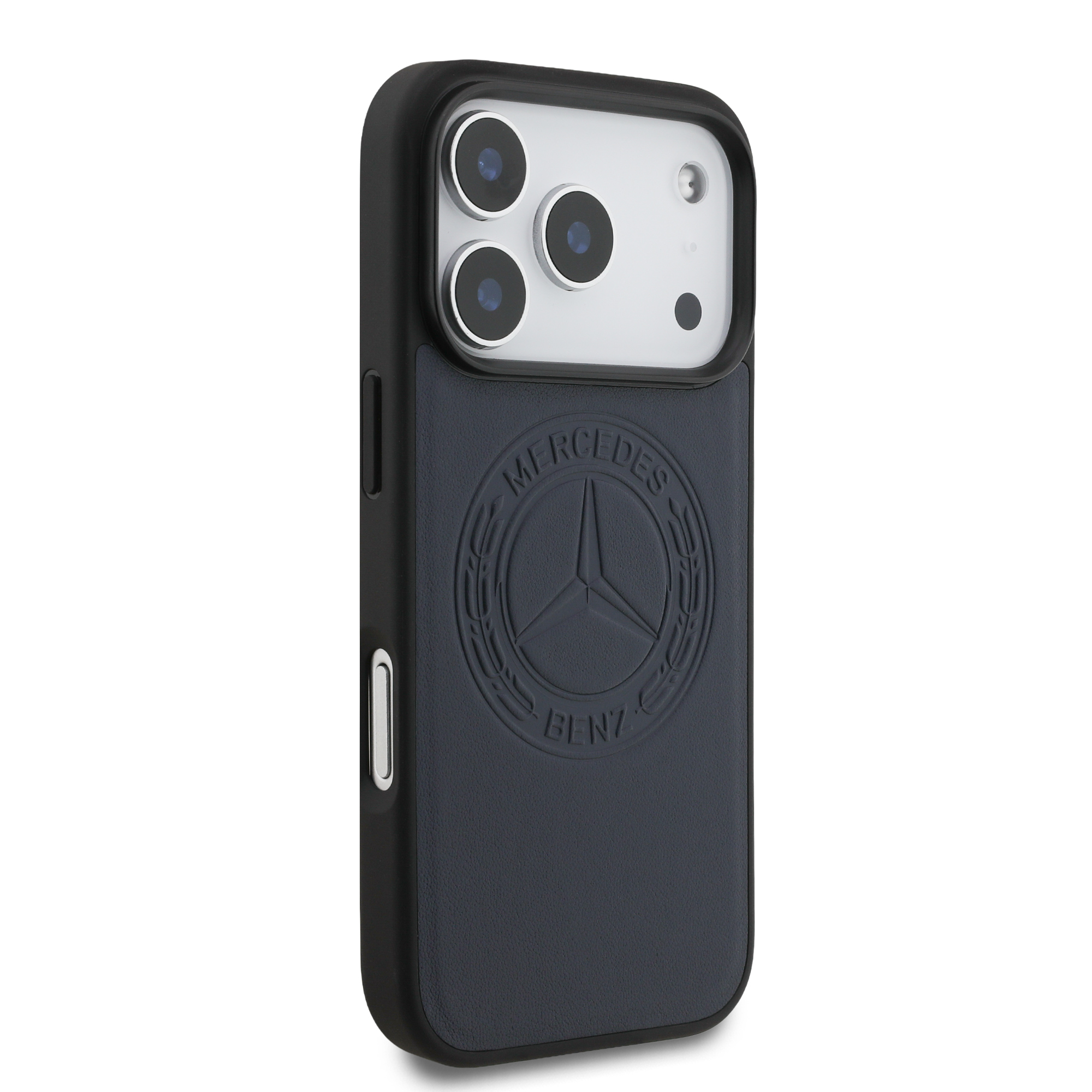 iPhone 17 Pro - MERCEDES BENZ Leather Vintage Logo Blue — estuche (foto 4 de 8)