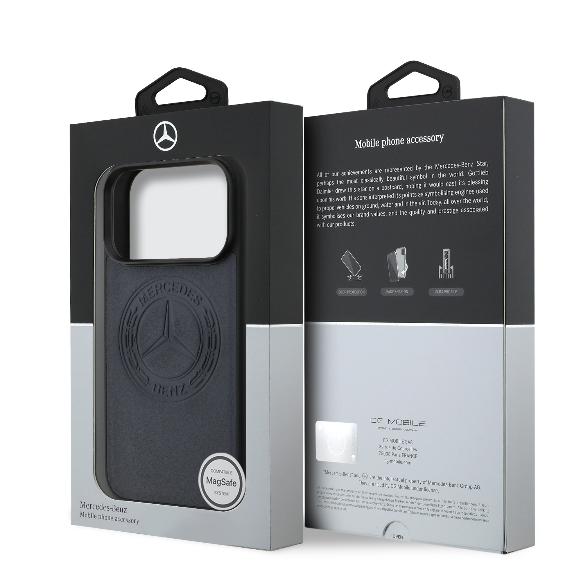 iPhone 17 Pro - MERCEDES BENZ Leather Vintage Logo Blue — estuche (foto 8 de 8)