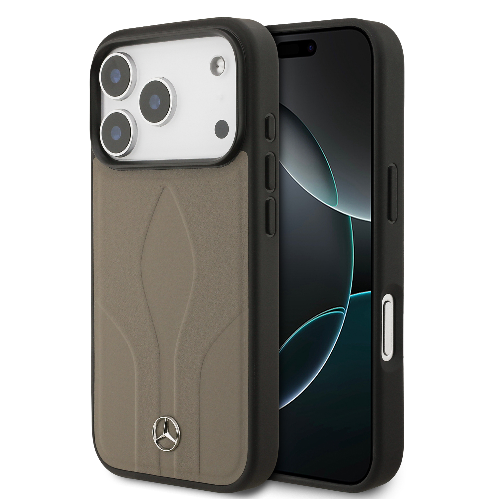 iPhone 17 Pro - MERCEDES BENZ Leather The Move Taupe — estuche (foto 2 de 8)
