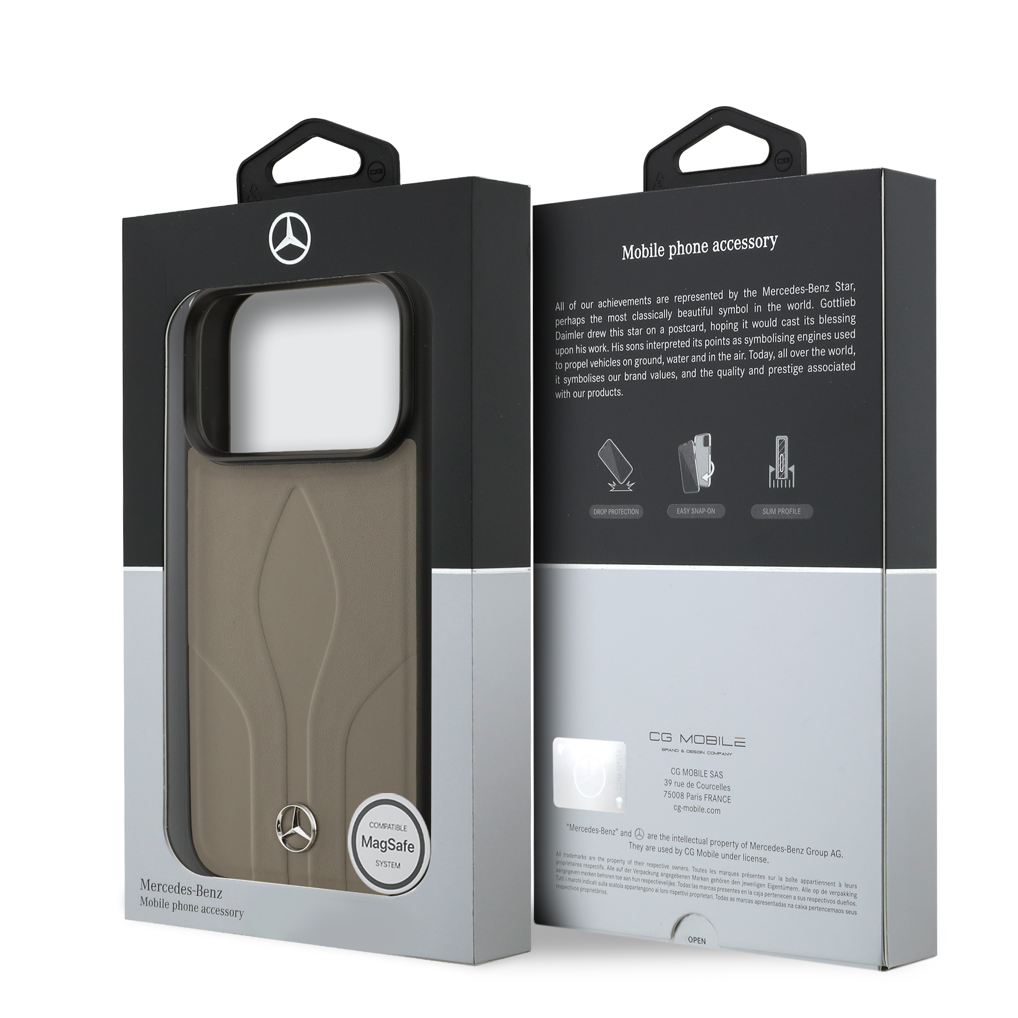 iPhone 17 Pro - MERCEDES BENZ Leather The Move Taupe — estuche (foto 8 de 8)