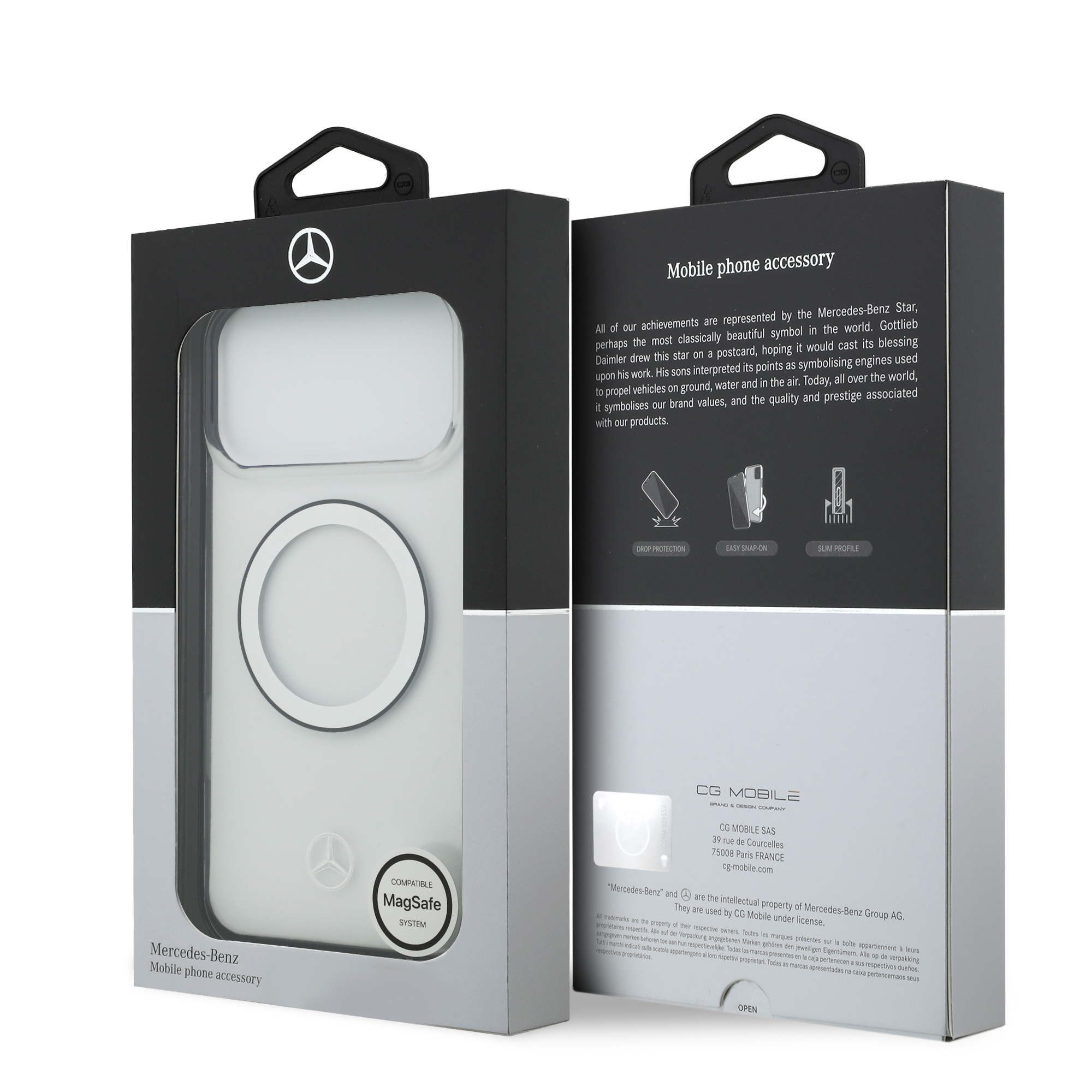 iPhone 17 Pro Max - MERCEDES BENZ Transparent PC/TPU Black Ring — estuche (foto 8 de 8)