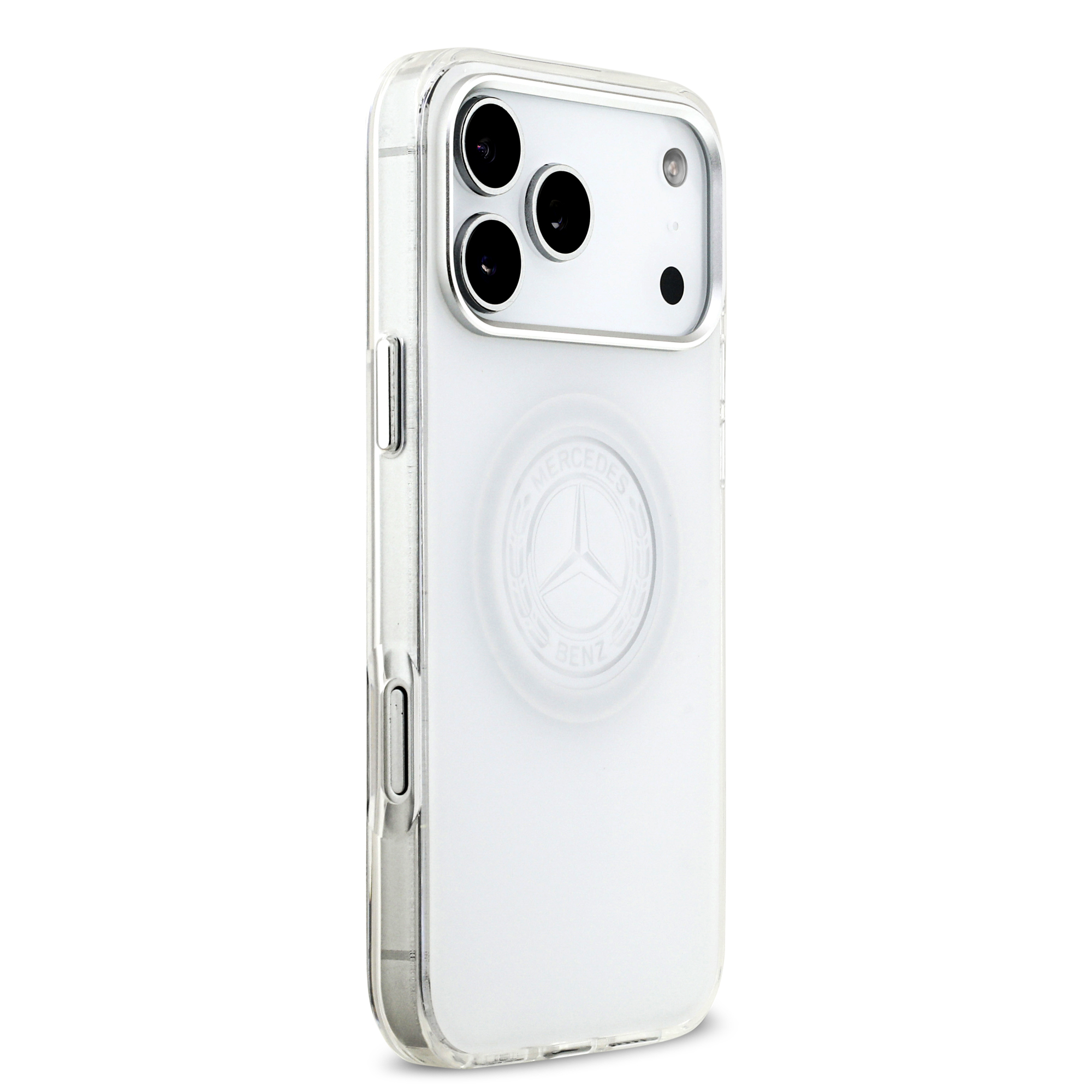 iPhone 17 Pro Max - MERCEDES BENZ Frosted Vintage Logo Transparent — estuche (foto 4 de 5)
