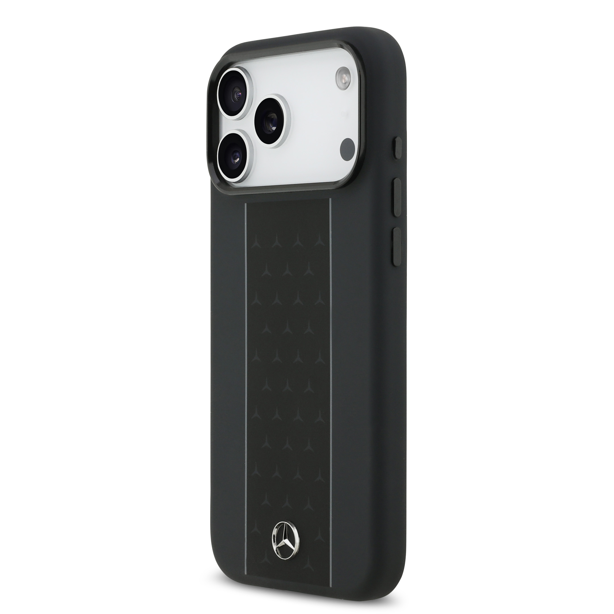 iPhone 17 Pro Max - MERCEDES BENZ Silicone Case Vertical Stripes Black — estuche (foto 2 de 5)