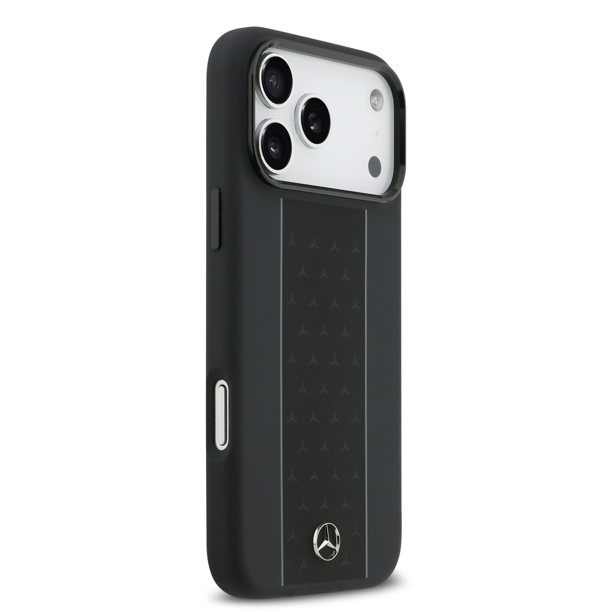 iPhone 17 Pro Max - MERCEDES BENZ Silicone Case Vertical Stripes Black — estuche (foto 4 de 5)