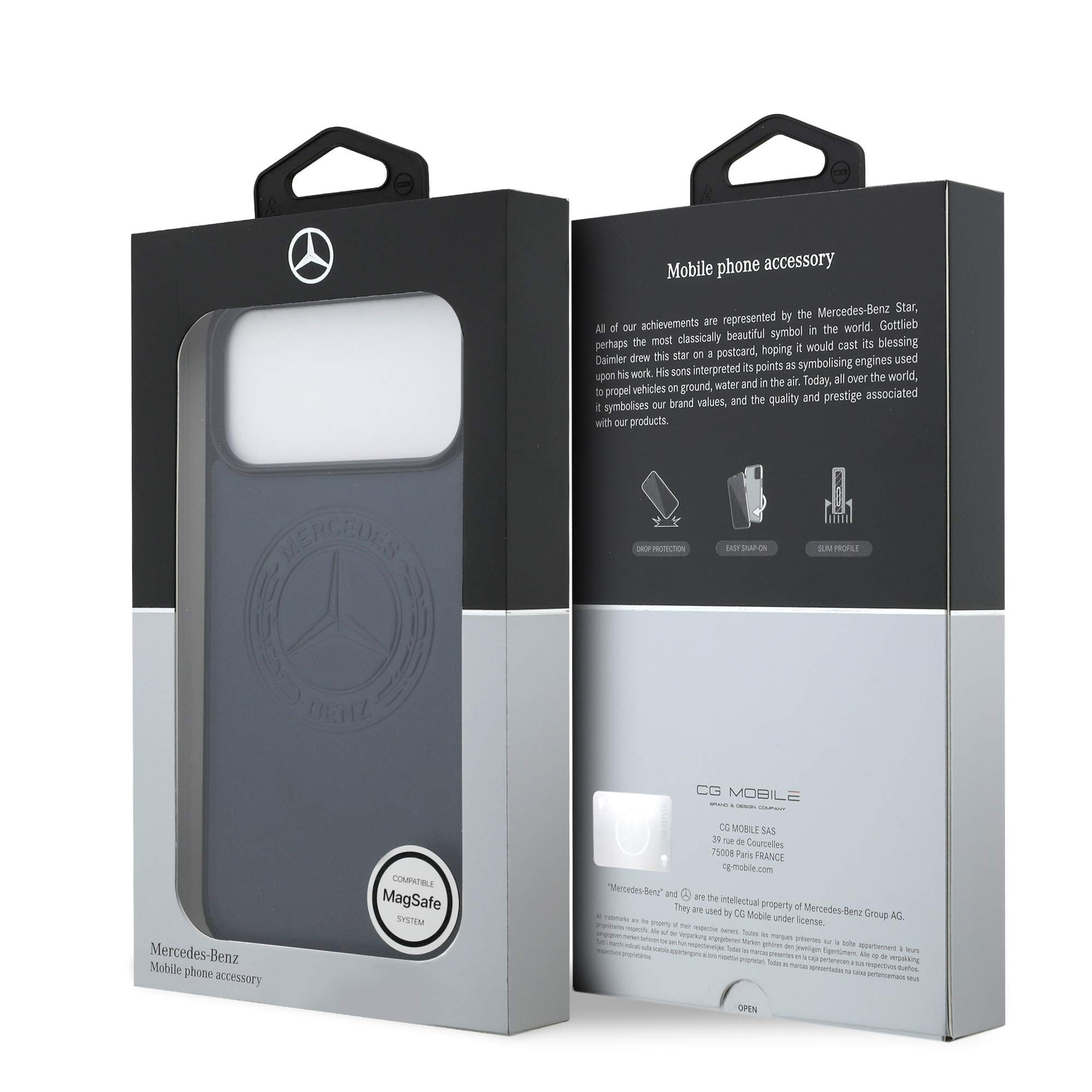 iPhone 17 Pro Max - MERCEDES BENZ Leather Vintage Logo Blue — estuche (foto 8 de 8)