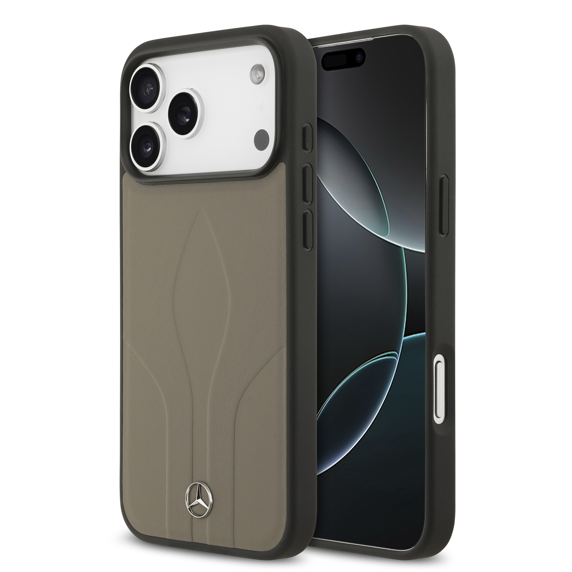 iPhone 17 Pro Max - MERCEDES BENZ Leather The Move Taupe — estuche (foto 2 de 8)