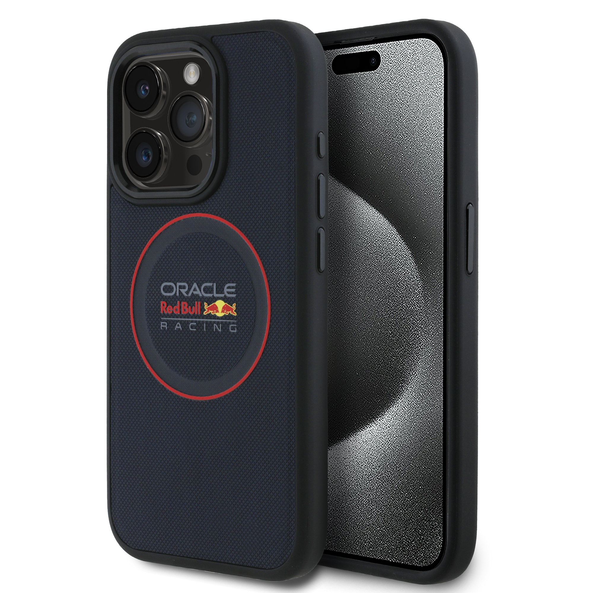 iPhone 15 Pro Max - REDBULL RACING Leather Wit Red Ring Navy
