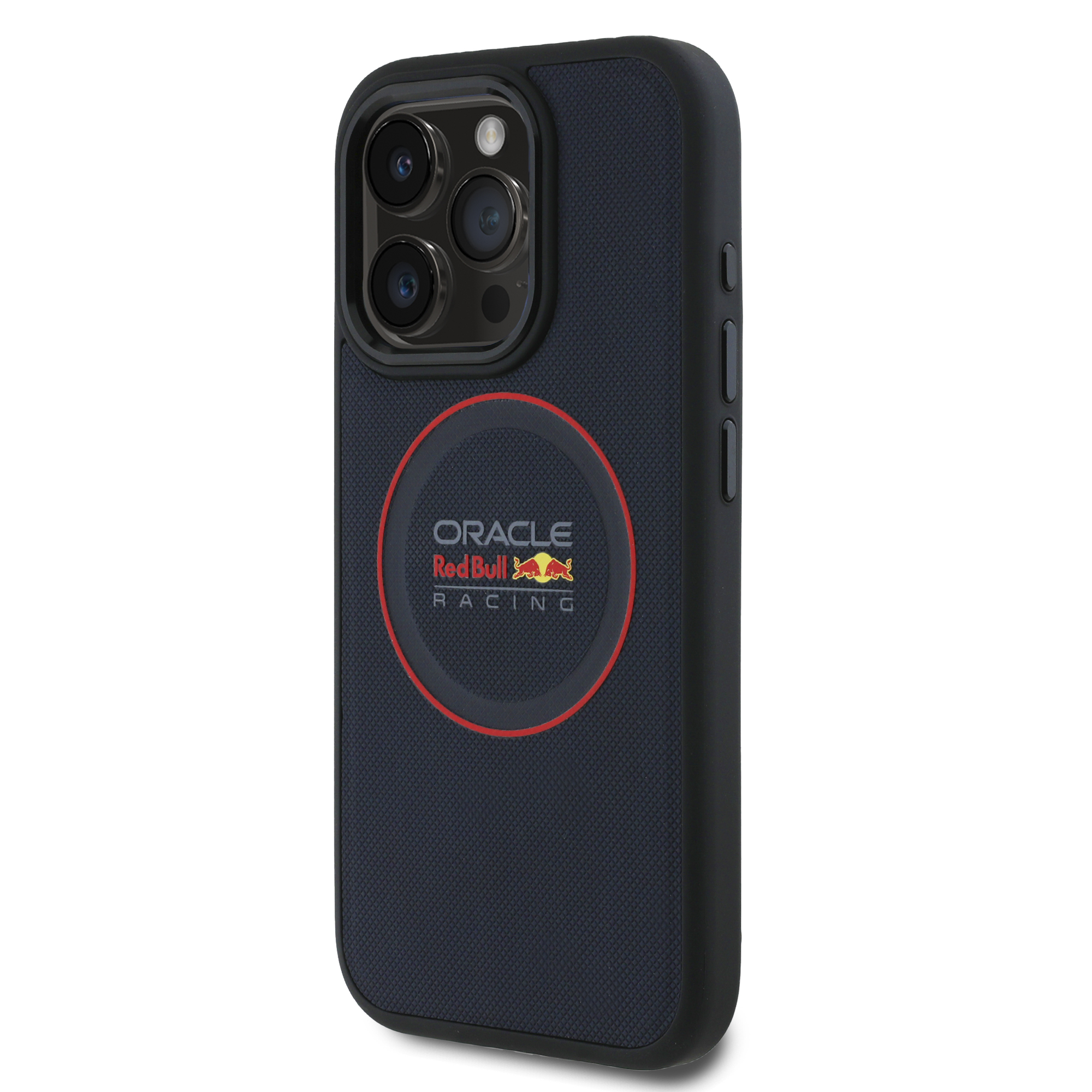 iPhone 15 Pro Max - REDBULL RACING Leather Wit Red Ring Navy — estuche (foto 2 de 5)