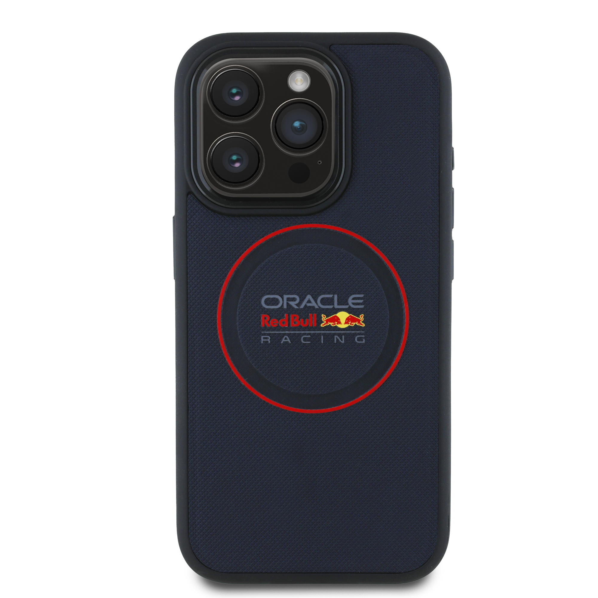 iPhone 15 Pro Max - REDBULL RACING Leather Wit Red Ring Navy — estuche (foto 3 de 5)