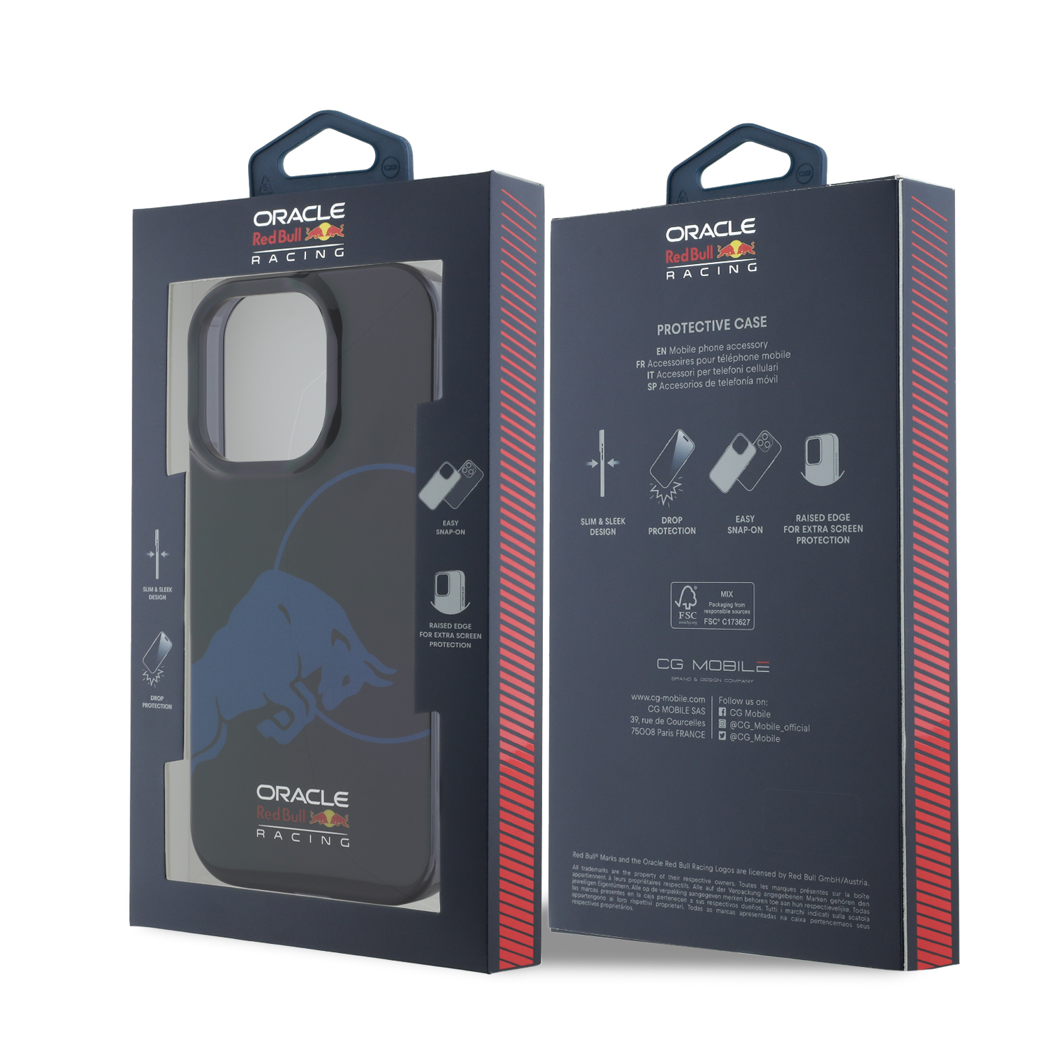 iPhone 16 Pro - REDBULL RACING IML Transparent Single Bull Navy — estuche (foto 8 de 8)