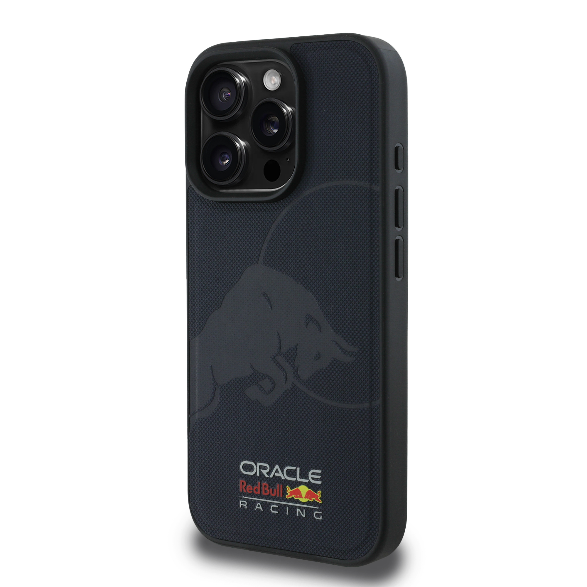iPhone 16 Pro - REDBULL RACING Meshed Leather Debossed Bull Navy — estuche (foto 3 de 8)