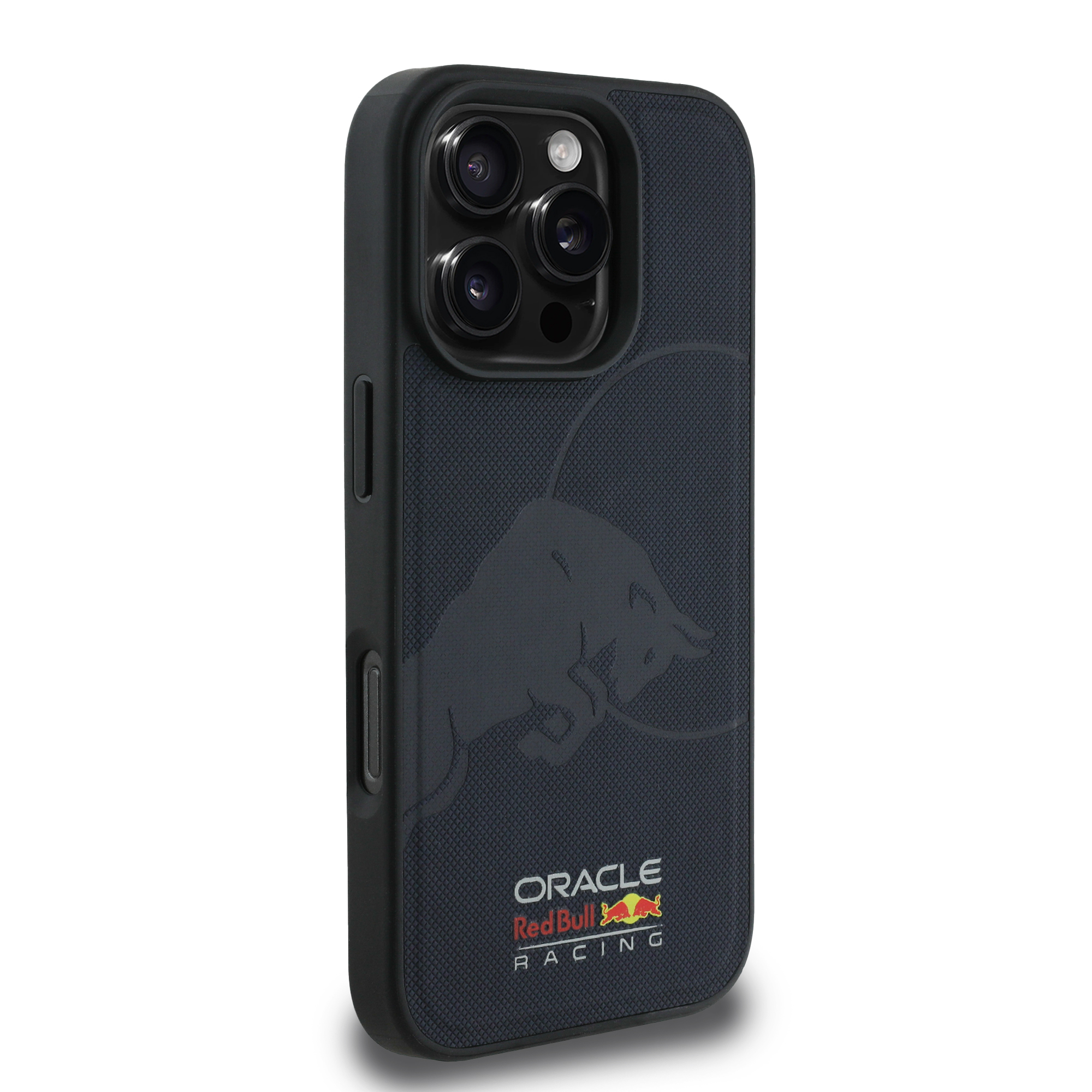iPhone 16 Pro - REDBULL RACING Meshed Leather Debossed Bull Navy — estuche (foto 4 de 8)