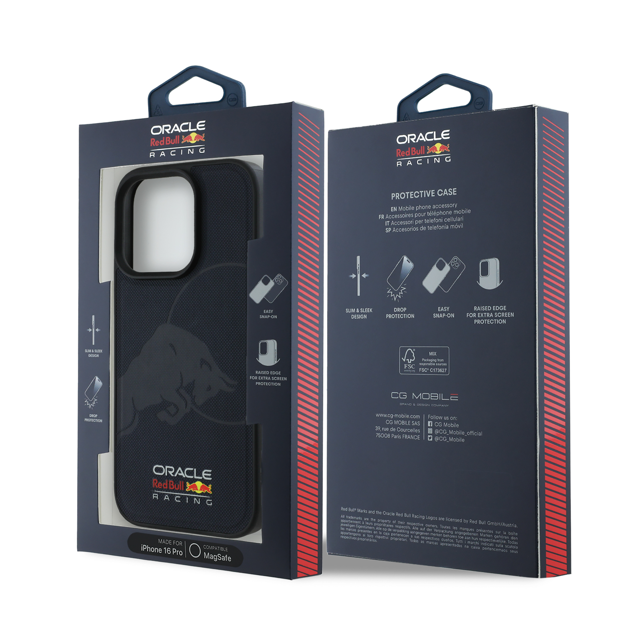 iPhone 16 Pro - REDBULL RACING Meshed Leather Debossed Bull Navy — estuche (foto 8 de 8)