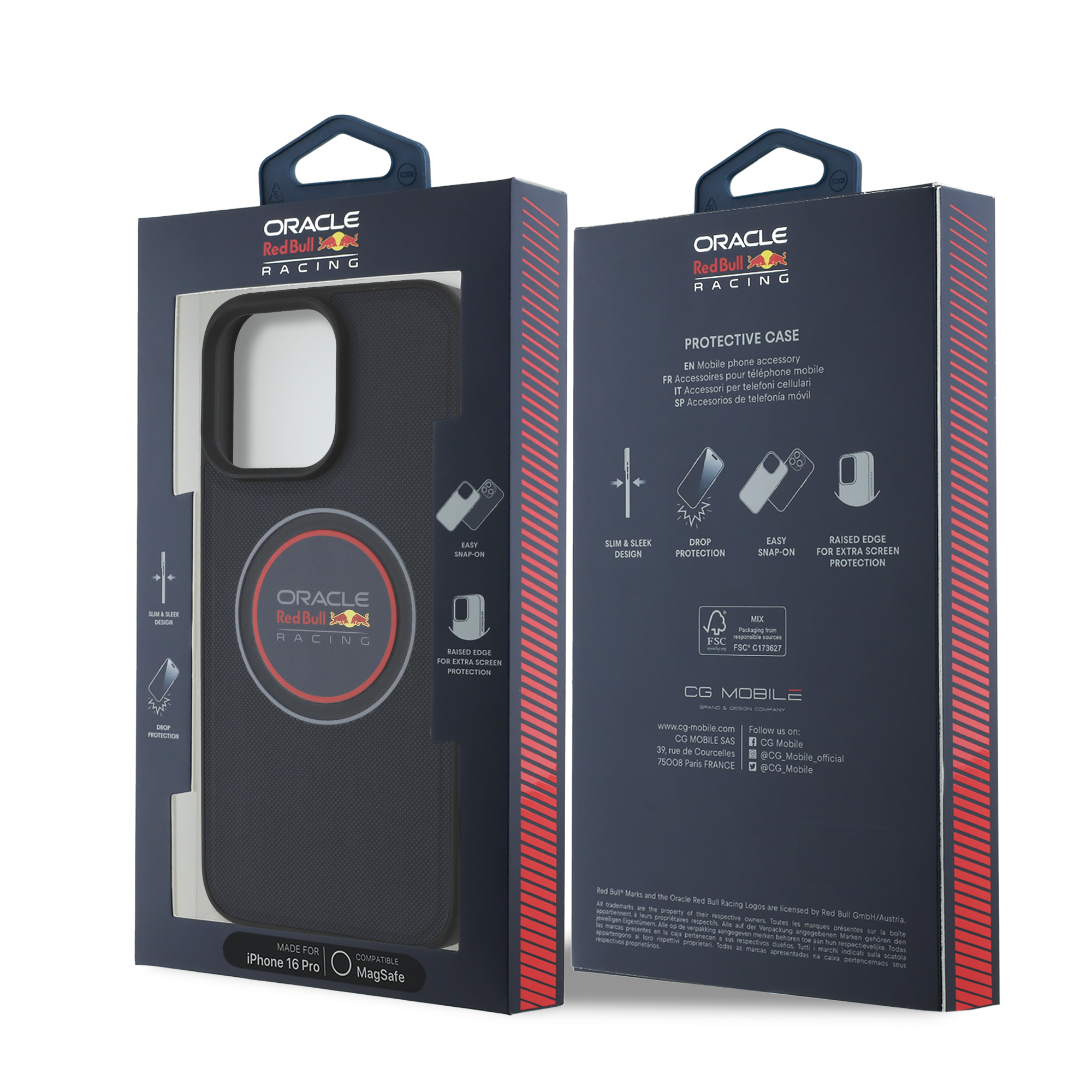 iPhone 16 Pro - REDBULL RACING Meshed Leather Red Ring Navy — estuche (foto 8 de 8)