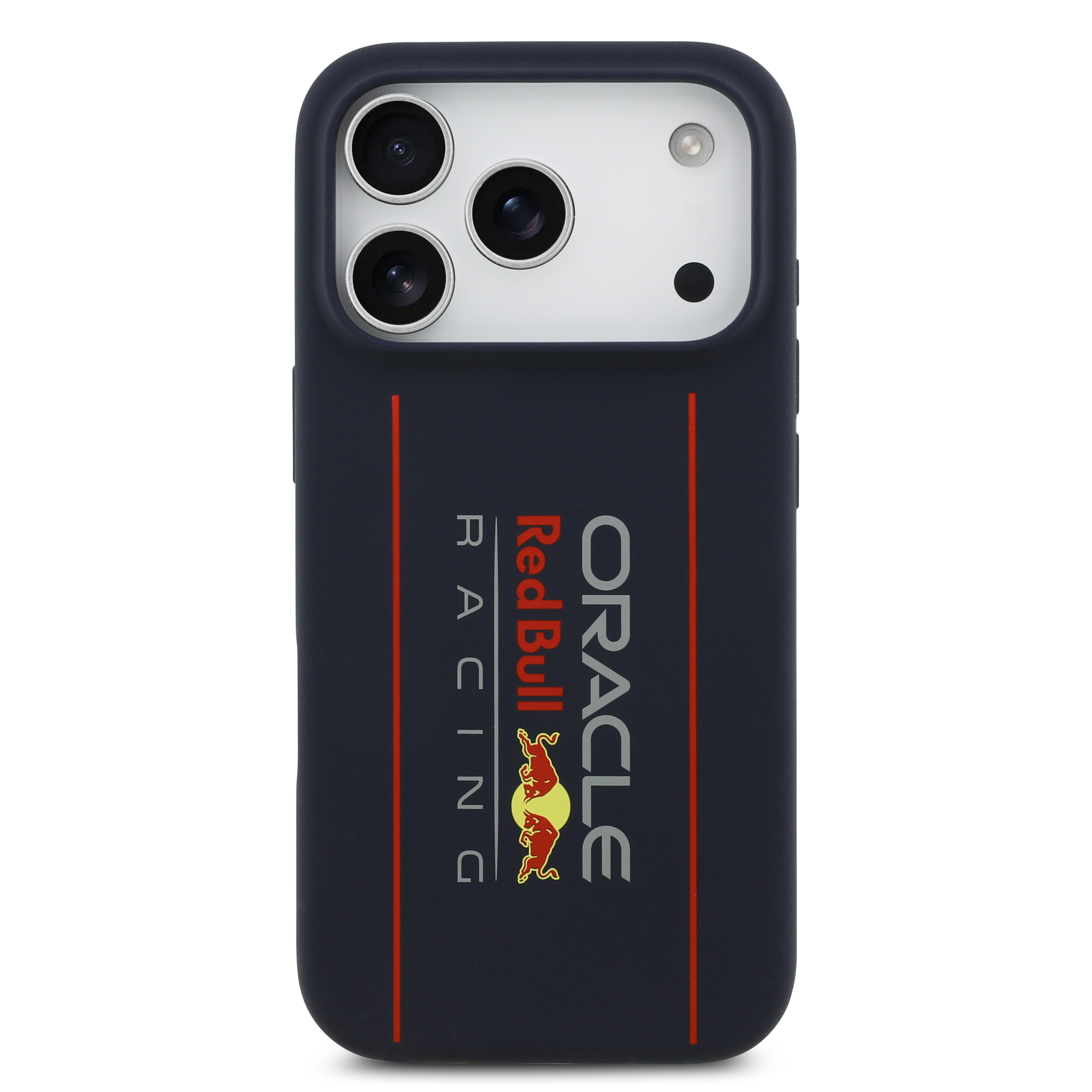 iPhone 17 Pro - REDBULL RACING Liquid Silicone Oversize Vertical Logo Navy — estuche (foto 3 de 5)