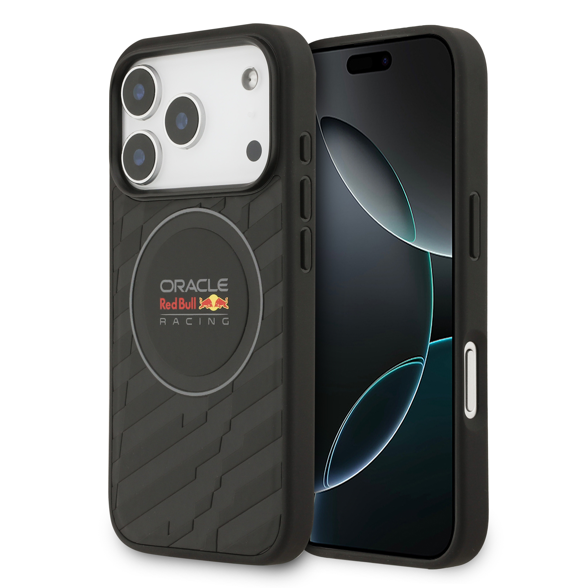 iPhone 17 Pro - REDBULL RACING Leather With Logo And Embossed Pattern Black