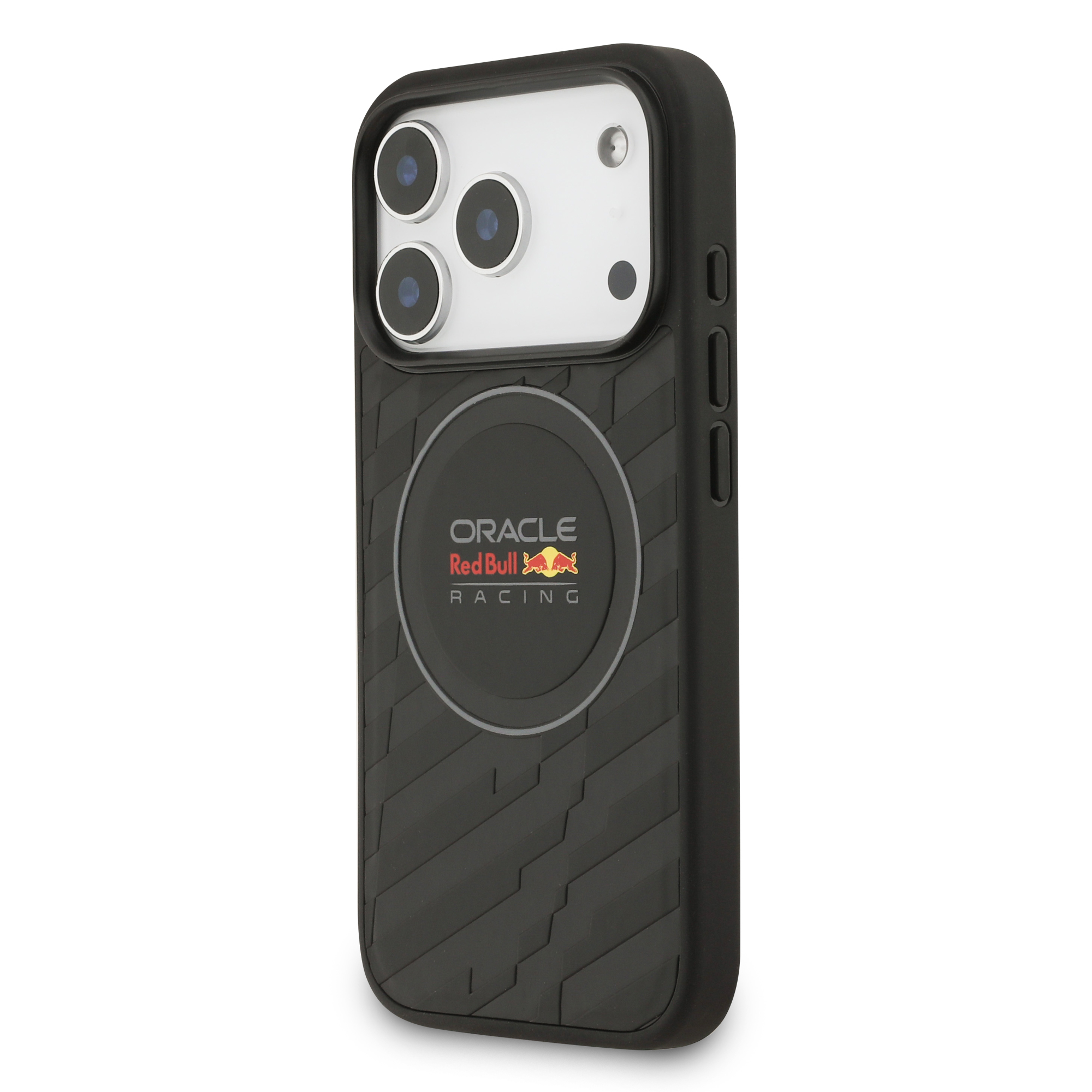 iPhone 17 Pro - REDBULL RACING Leather With Logo And Embossed Pattern Black — estuche (foto 2 de 5)
