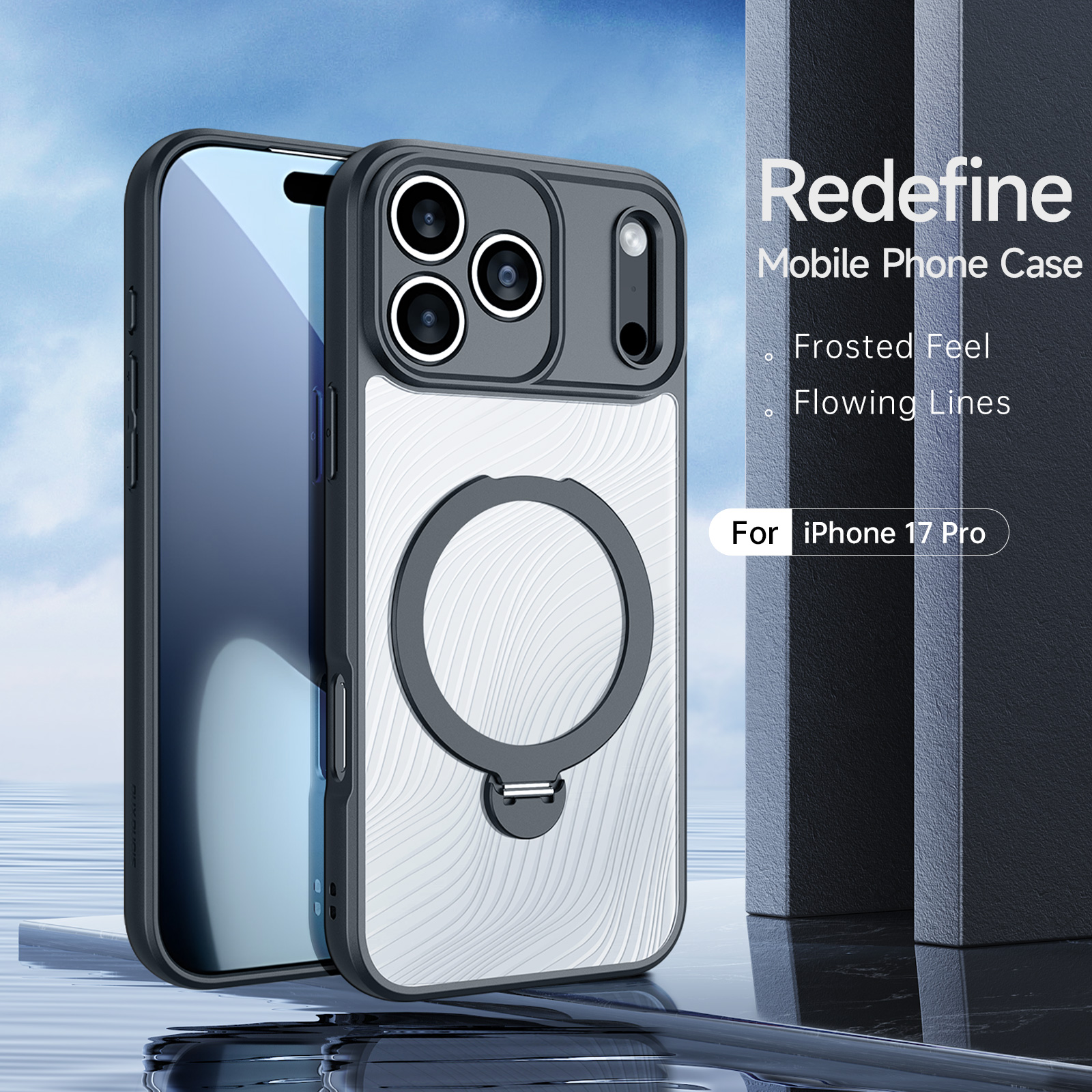 iPhone 17 Pro - DUX DUCIS Series Aimo With MagSafe Reach Certification Black — estuche (foto 3 de 9)