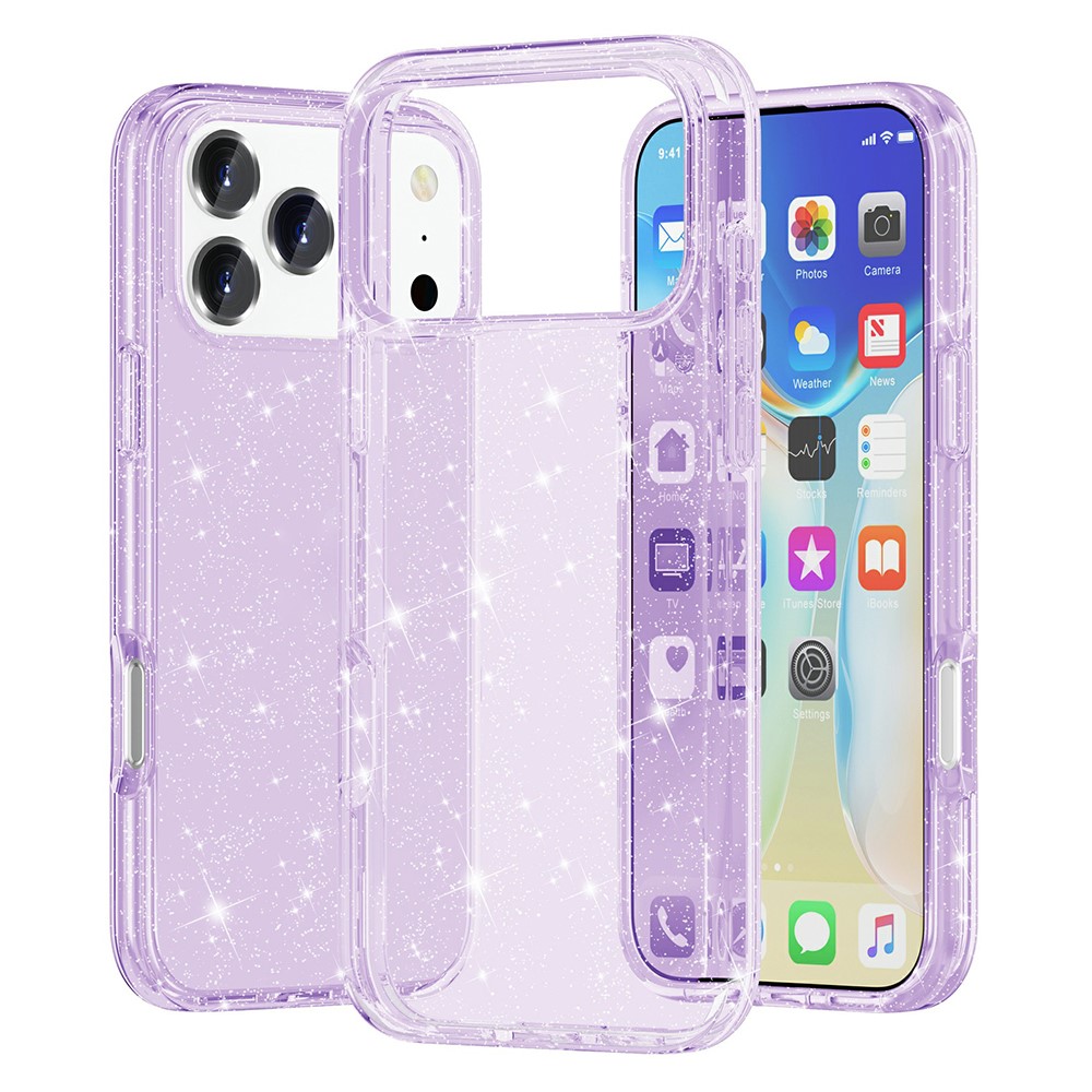 iPhone 17 Pro - TPU Glitter Powder Purple — estuche