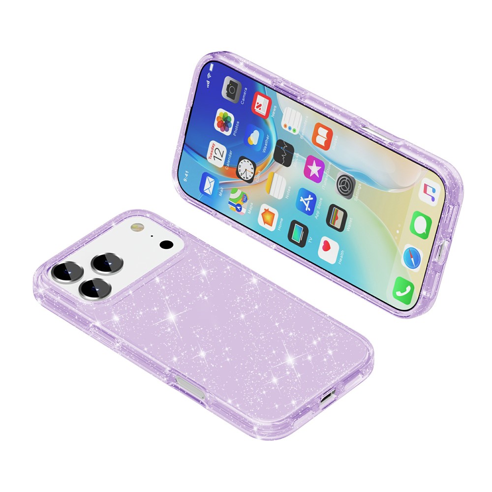 iPhone 17 Pro - TPU Glitter Powder Purple — estuche (foto 4 de 7)
