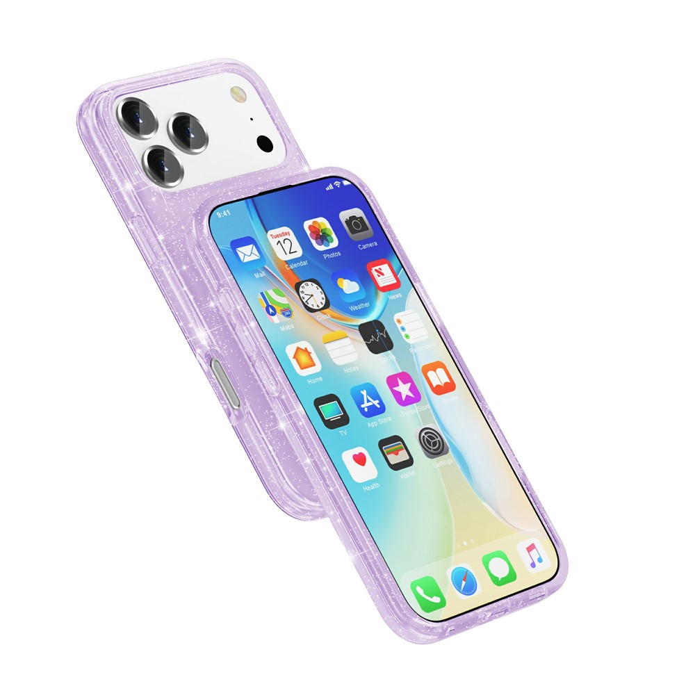 iPhone 17 Pro - TPU Glitter Powder Purple — estuche (foto 6 de 7)