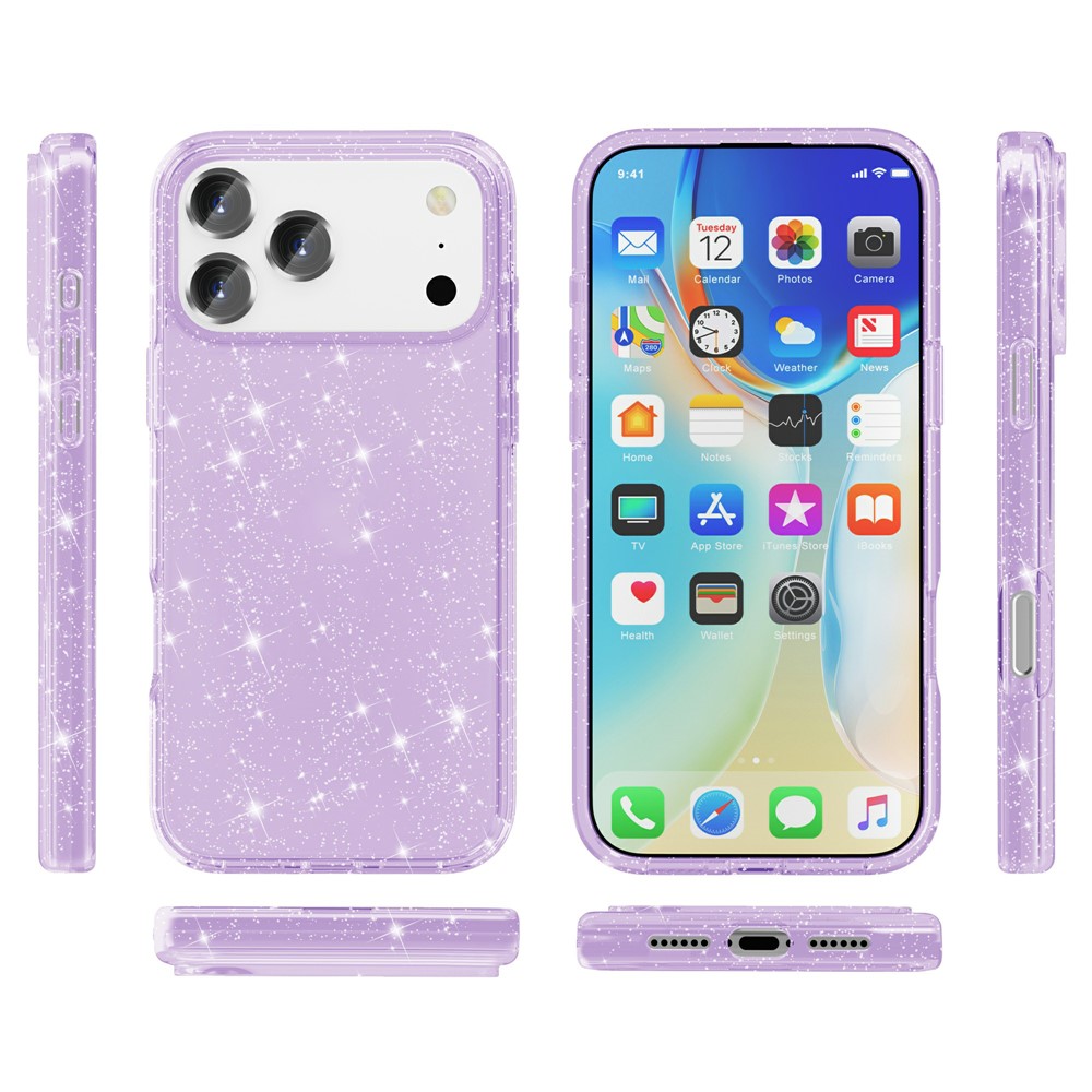iPhone 17 Pro - TPU Glitter Powder Purple — estuche (foto 7 de 7)