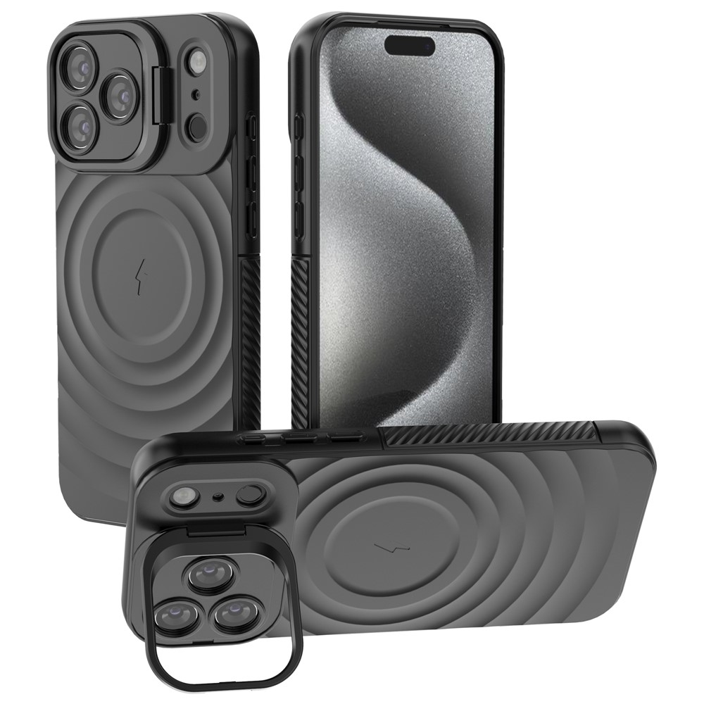 iPhone 17 Pro - Kickstand Ripple Texture Black — estuche
