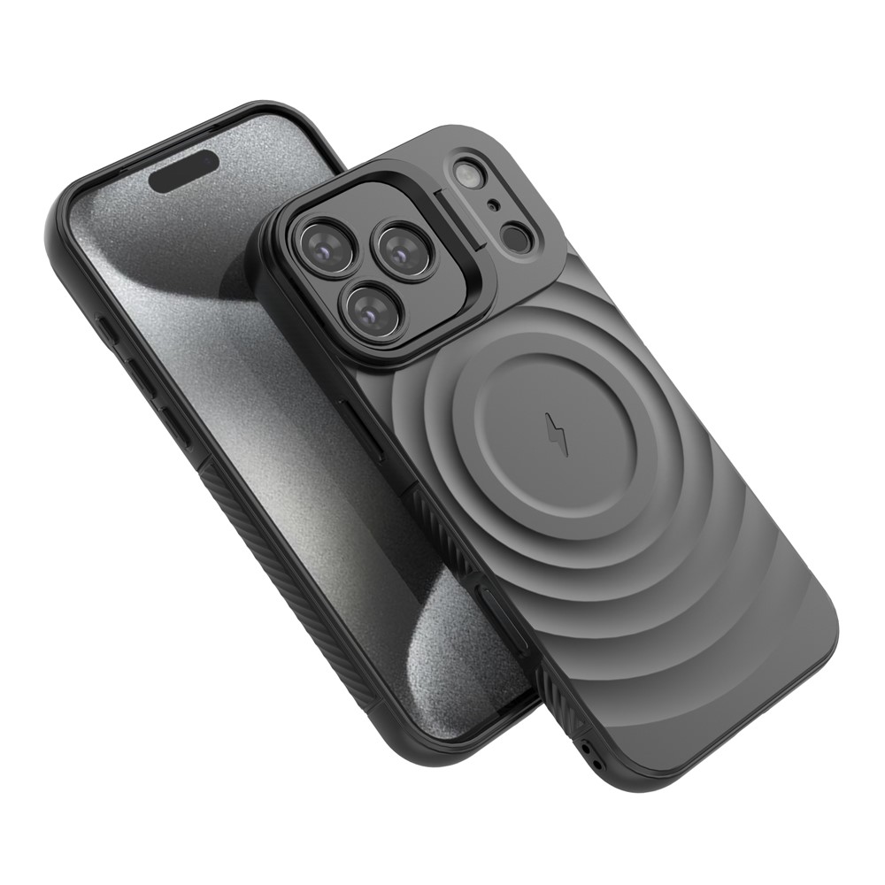 iPhone 17 Pro - Kickstand Ripple Texture Black — estuche (foto 10 de 13)
