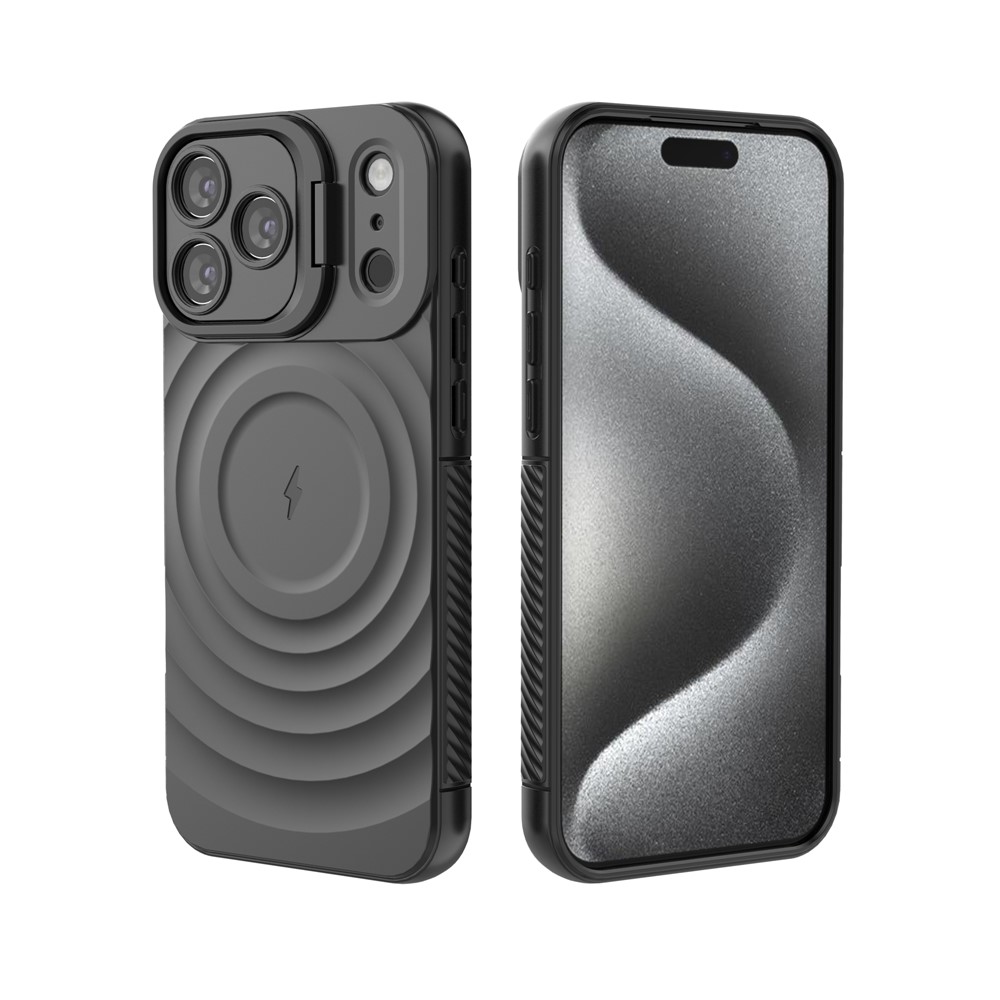 iPhone 17 Pro - Kickstand Ripple Texture Black — estuche (foto 11 de 13)