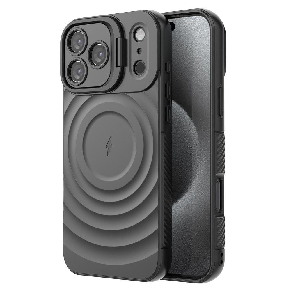 iPhone 17 Pro - Kickstand Ripple Texture Black — estuche (foto 9 de 13)