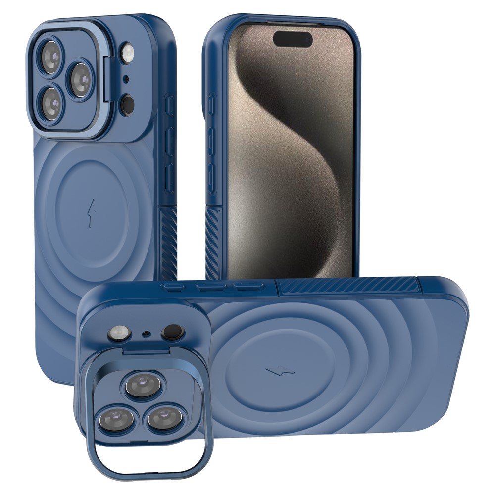iPhone 17 Pro - Kickstand Ripple Texture Blue — estuche