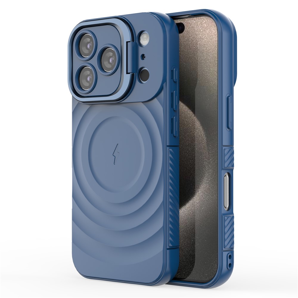 iPhone 17 Pro - Kickstand Ripple Texture Blue — estuche (foto 2 de 8)