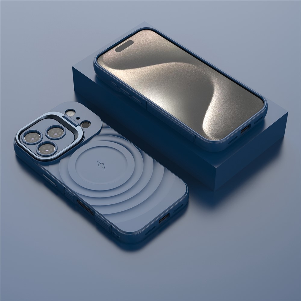 iPhone 17 Pro - Kickstand Ripple Texture Blue — estuche (foto 4 de 8)
