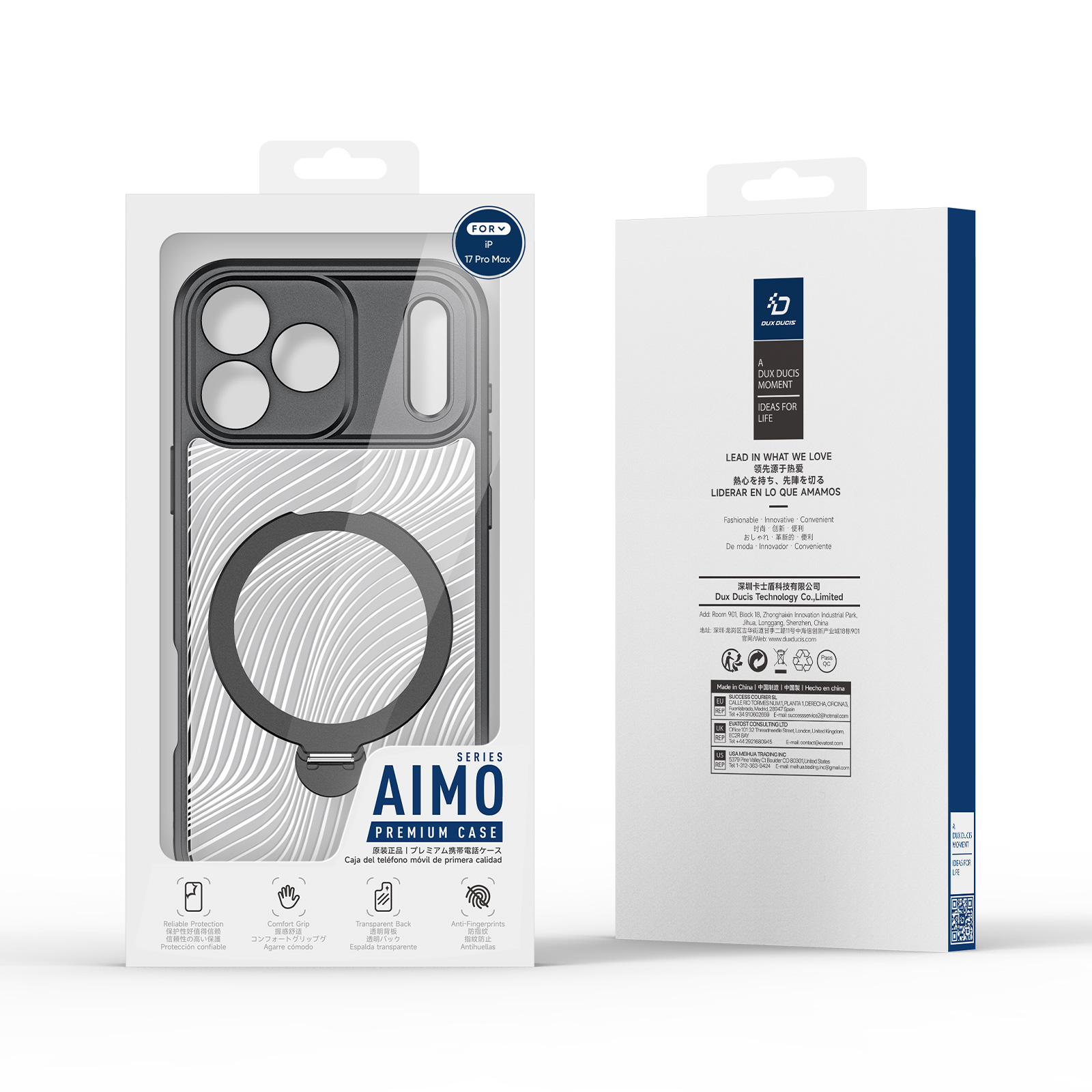 iPhone 17 Pro Max - DUX DUCIS Series Aimo With MagSafe Reach Certification Black — estuche (foto 9 de 9)