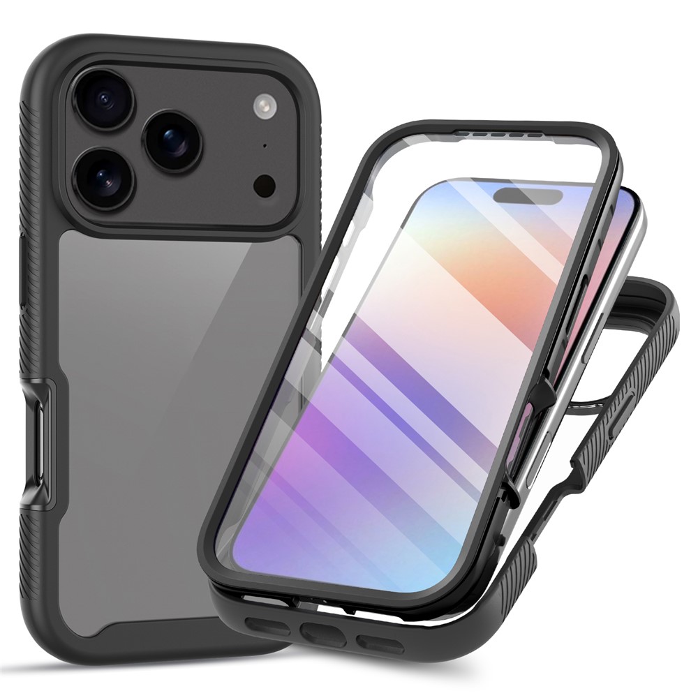 iPhone 17 Pro Max - TPU 360 With PET Screen Black — estuche