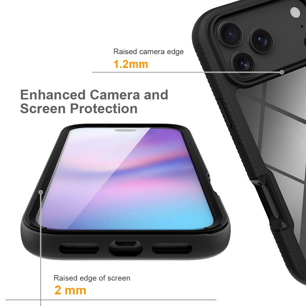 iPhone 17 Pro Max - TPU 360 With PET Screen Black — estuche (foto 3 de 7)