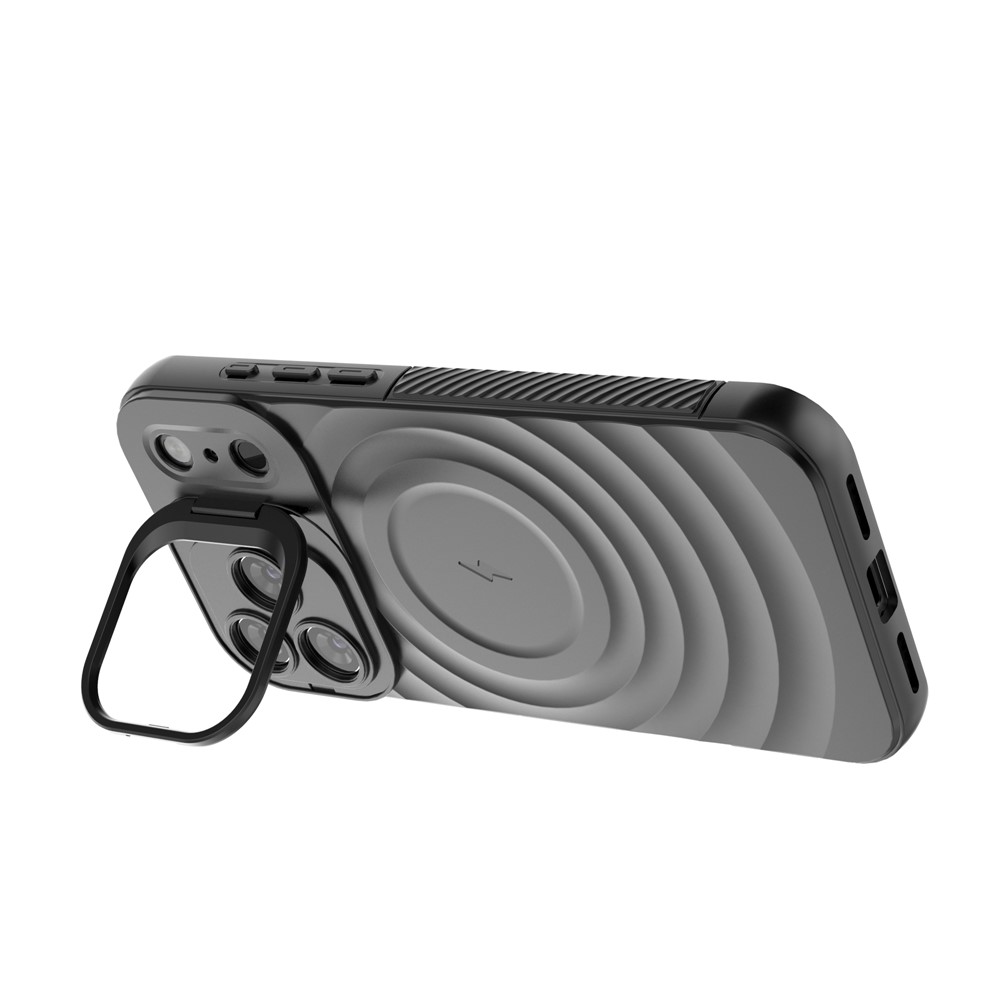 iPhone 17 Pro Max - Kickstand Ripple Texture Black — estuche (foto 3 de 13)