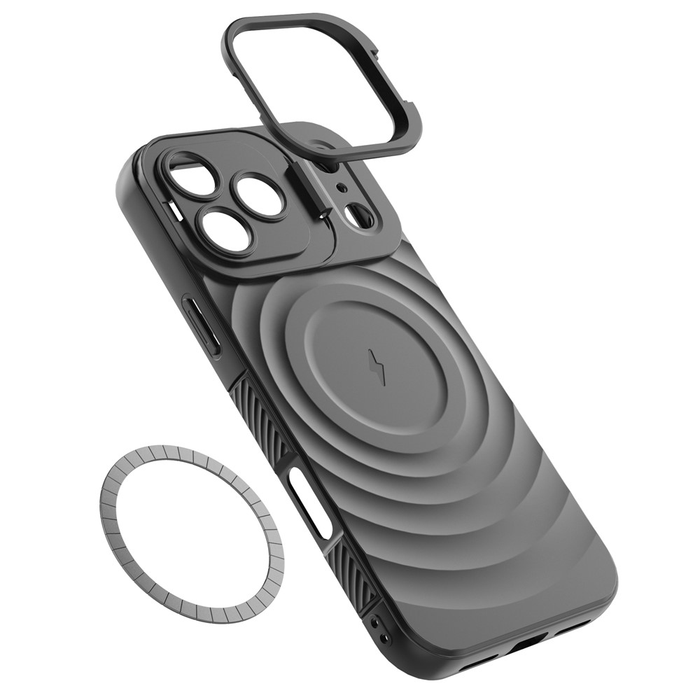 iPhone 17 Pro Max - Kickstand Ripple Texture Black — estuche (foto 6 de 13)