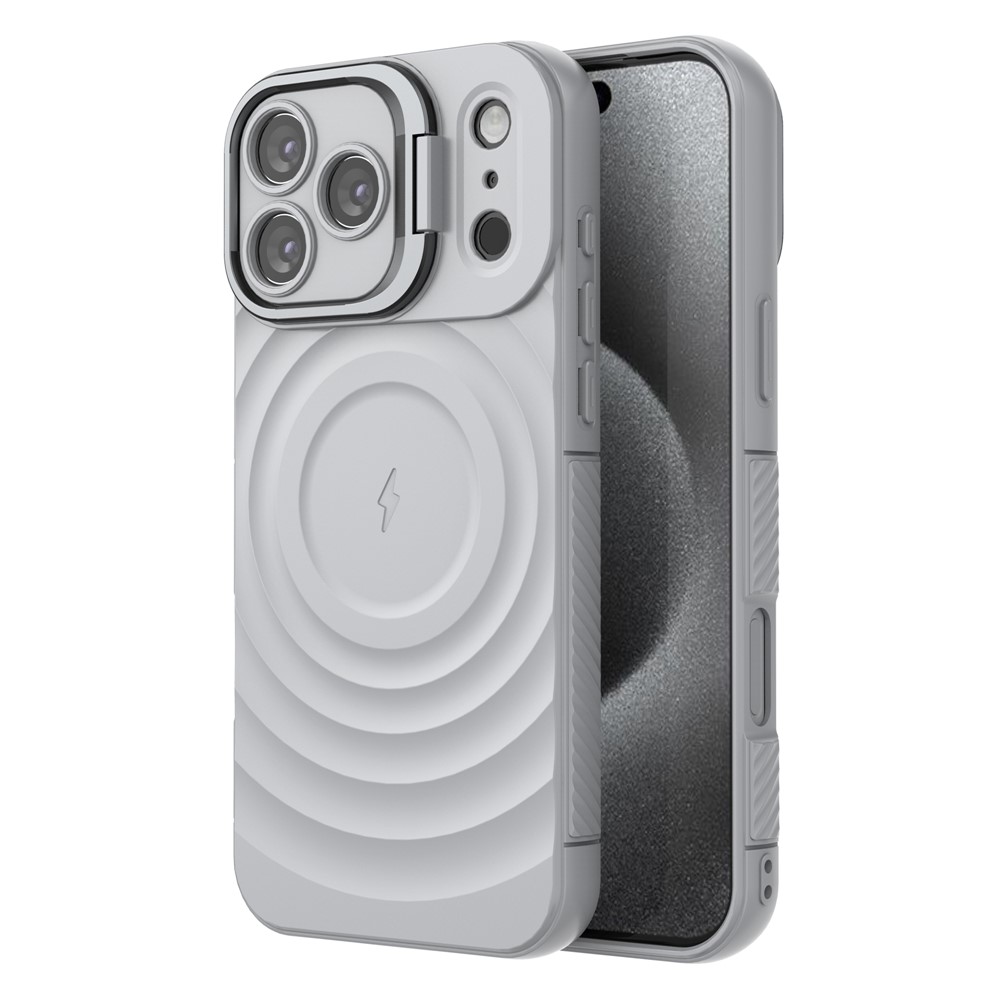 iPhone 17 Pro Max - Kickstand Ripple Texture Grey — estuche (foto 2 de 4)