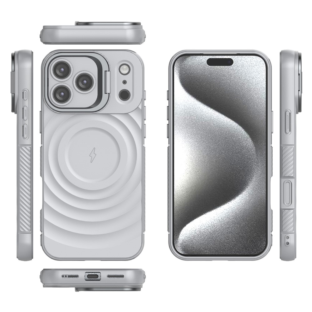 iPhone 17 Pro Max - Kickstand Ripple Texture Grey — estuche (foto 3 de 4)