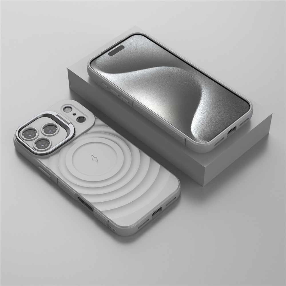 iPhone 17 Pro Max - Kickstand Ripple Texture Grey — estuche (foto 4 de 4)