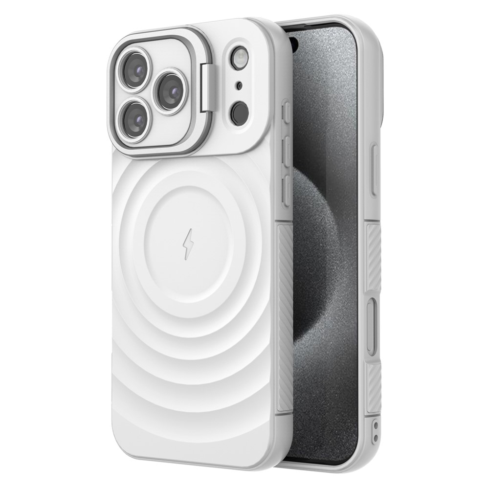 iPhone 17 Pro Max - Kickstand Ripple Texture White — estuche (foto 2 de 8)