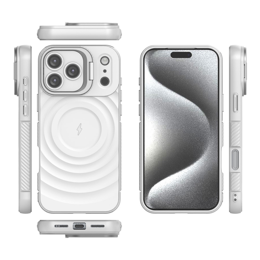 iPhone 17 Pro Max - Kickstand Ripple Texture White — estuche (foto 3 de 8)