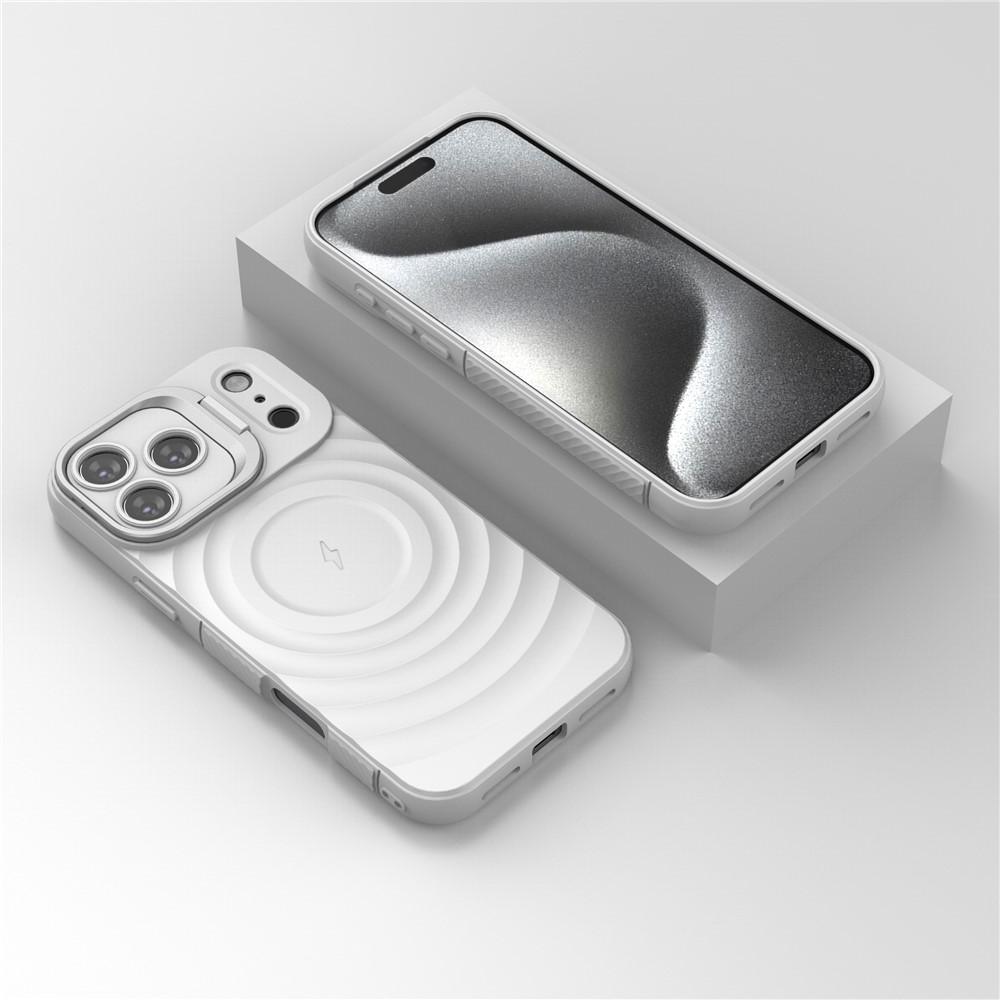 iPhone 17 Pro Max - Kickstand Ripple Texture White — estuche (foto 4 de 8)