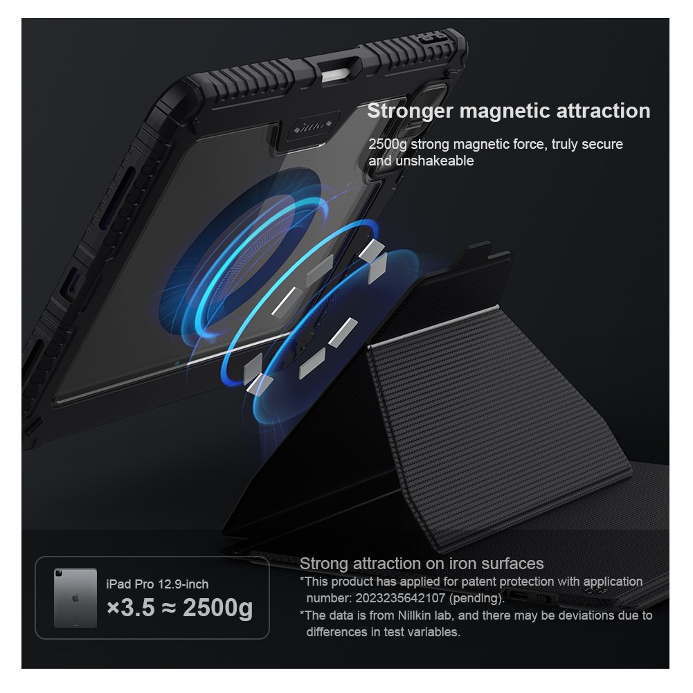 iPad 11 (A16) 2025 - NILLKIN Bumper Combo Keyboard Case Magnetic Black — estuche (foto 8 de 8)