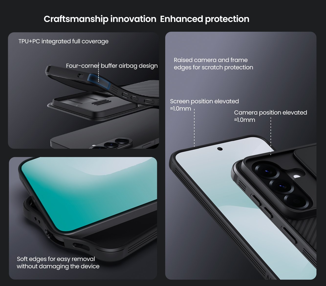 Samsung Galaxy A57 - NILLKIN CamShield Pro Black — estuche (foto 7 de 8)
