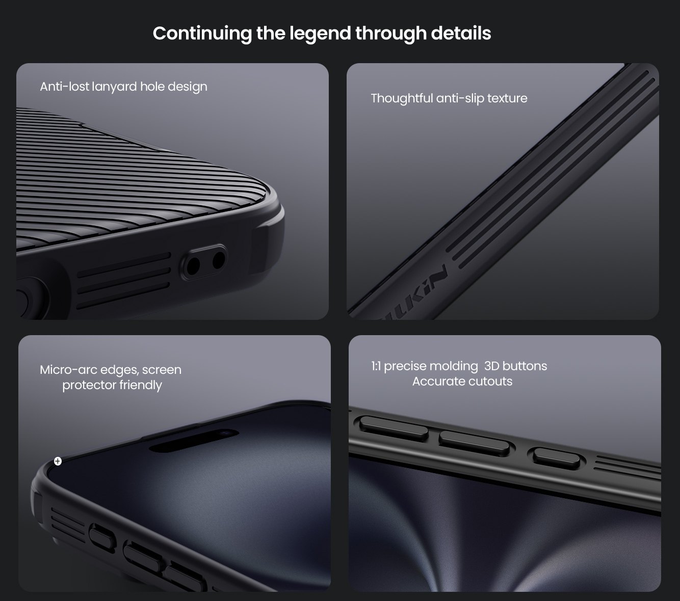 iPhone 16 - NILLKIN CamShield Pro Black — estuche (foto 7 de 8)