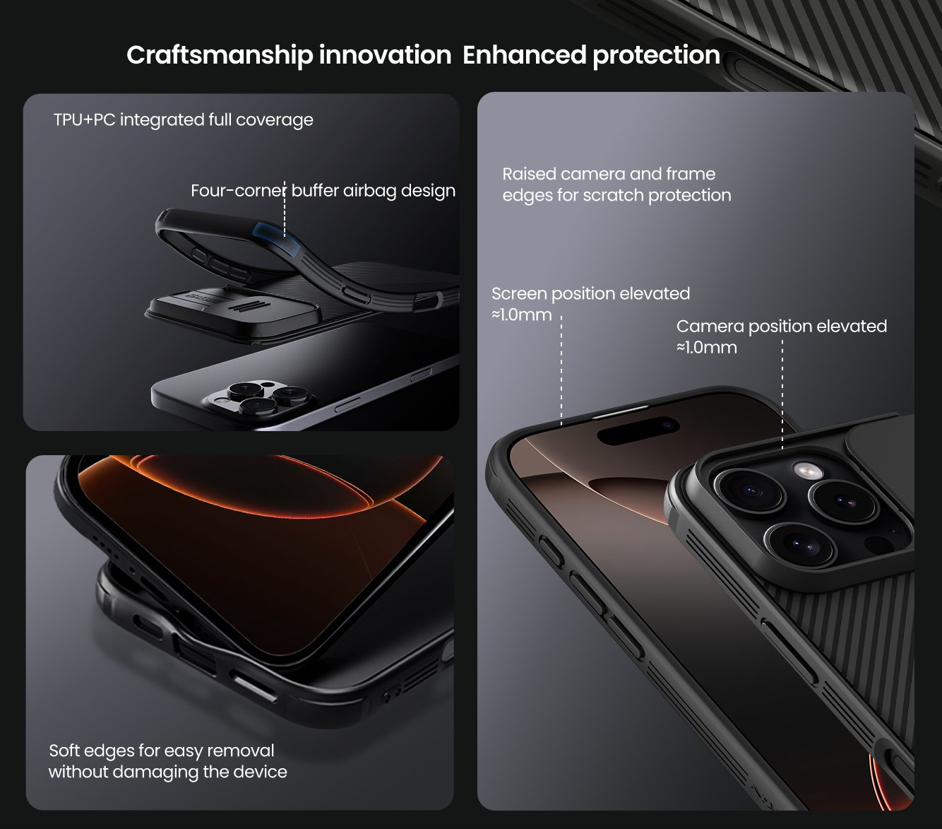 iPhone 16 Pro - NILLKIN CamShield Pro Black — estuche (foto 5 de 8)